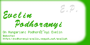 evelin podhoranyi business card